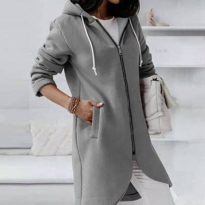 Luxe LSS Hoodie Sweatshirt Zipper Hooded Long Sleeve Sweater With Pocket Outerwear Tops Clothes