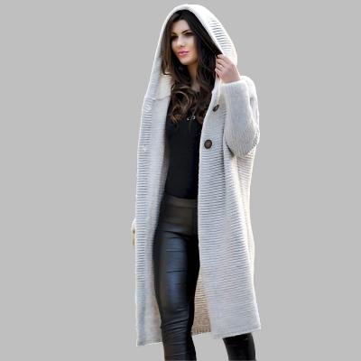 Luxe LSS Loose Knit Cardigan Large Size Sweater Hooded Mid-Length Jacket