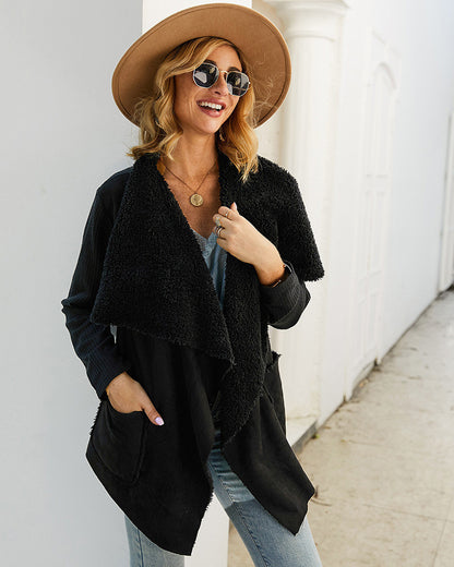 Luxe LSS Lapel Faux Fur Dust Coat