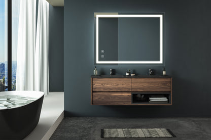 HomeRock Bathroom LED Premium Vanity Mirror With Focusing Back Panel, High Lumens, Dimmable Touch, 32x24 Inch