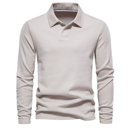 Man Cave Fashion Lapel Long-sleeved Polo Shirt