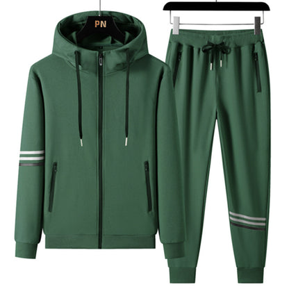 Man Cave Men's Casual Sports Pure Cotton Hooded Sweater Trousers Two-piece Set