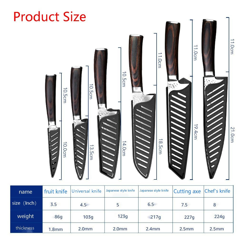 HomeRock Stainless steel kitchen knives with knife set 6 pieces loose set