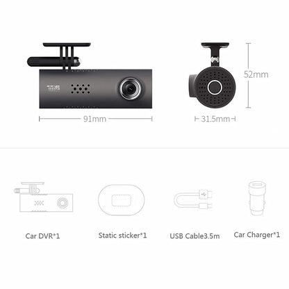 BaiGrab Essential Car Dash Smart WiFi DVR 130 Degree Wireless Cam 1080P FHD Night Version G-Sensor Driving Recorder