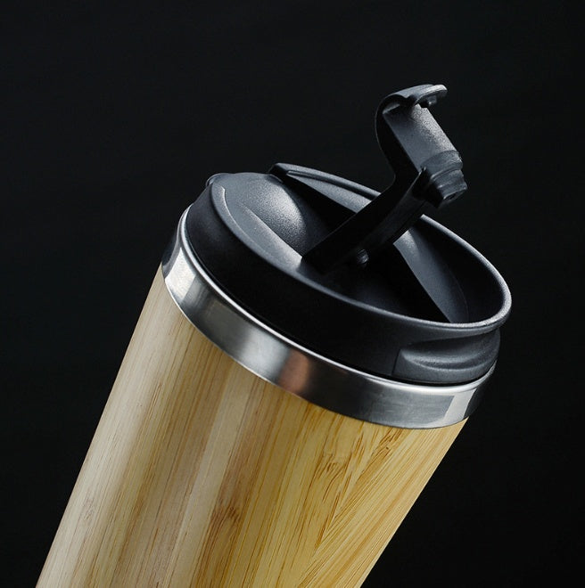 Home Rock Bamboo Coffee Cup Mug with Lid - Thermal