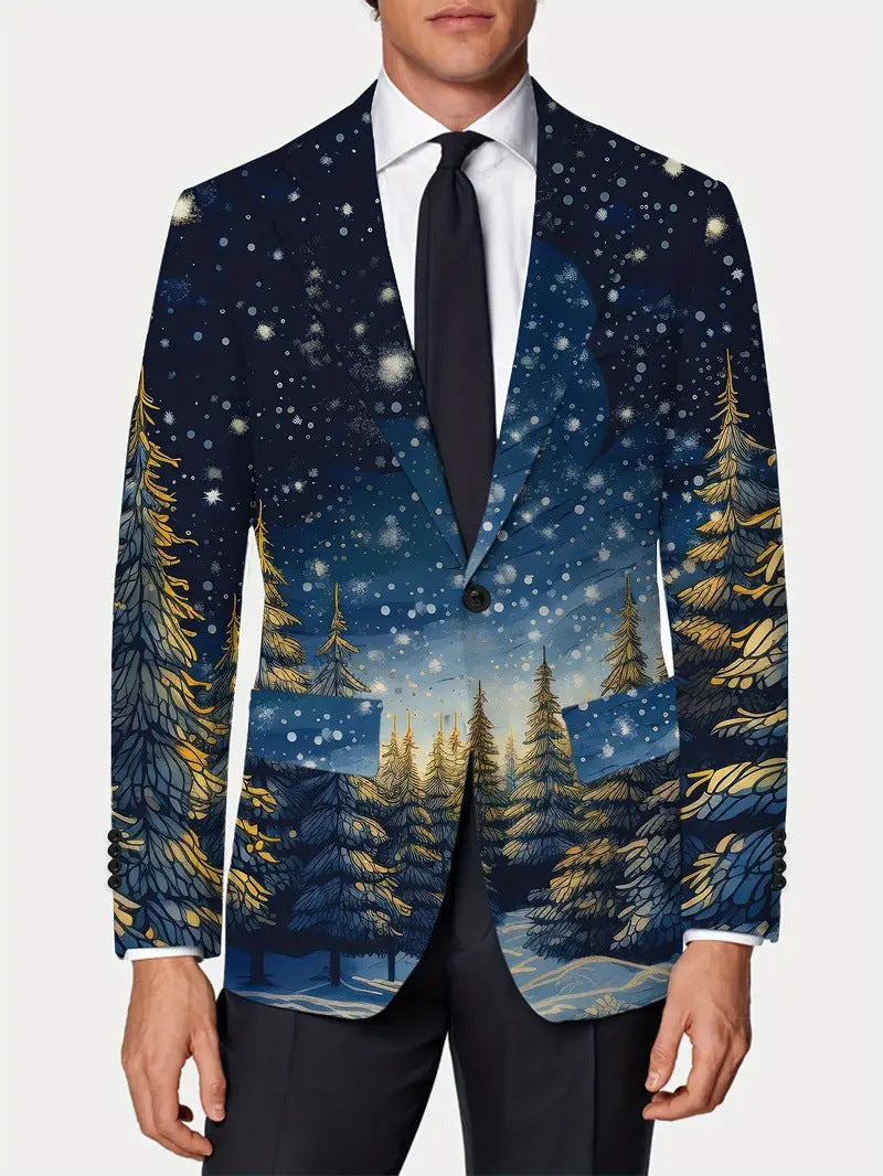 Man Cave Zon Christmas Series Cartoon Anime Men's Long-sleeved Coat