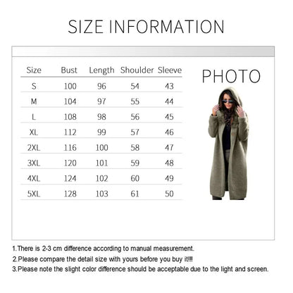 Luxe LSS Loose Knit Cardigan Large Size Sweater Hooded Mid-Length Jacket