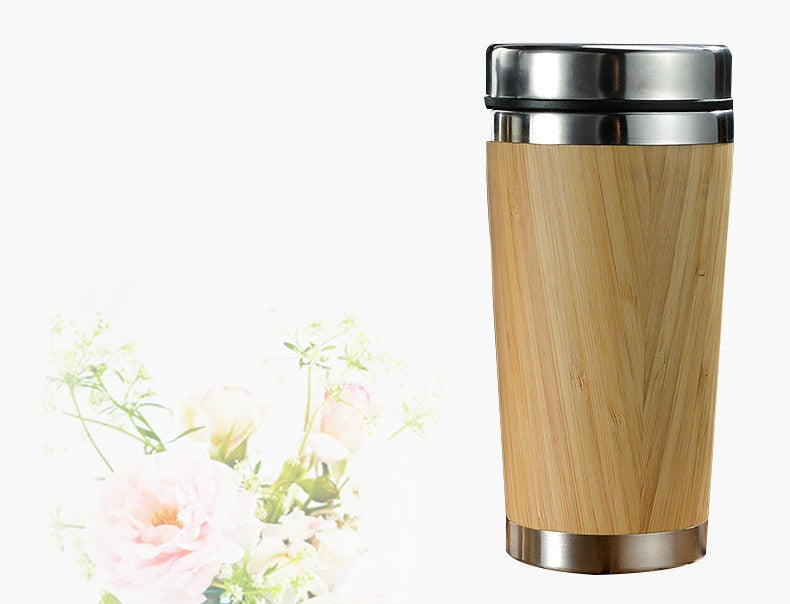 Home Rock Bamboo Coffee Cup Mug with Lid - Thermal