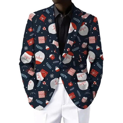 Man Cave Zon Christmas Series Cartoon Anime Men's Long-sleeved Coat