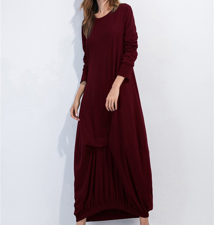 Luxe LSS Long Sleeve Round Neck T-shirt Lantern Skirt