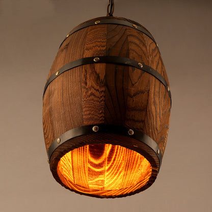 HomeRock Creative personality wine barrel wooden chandeliers