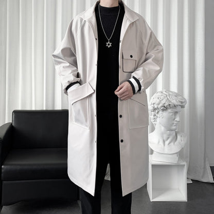 Man Cave Men's Mid-length Temperament Over-knee Overcoat