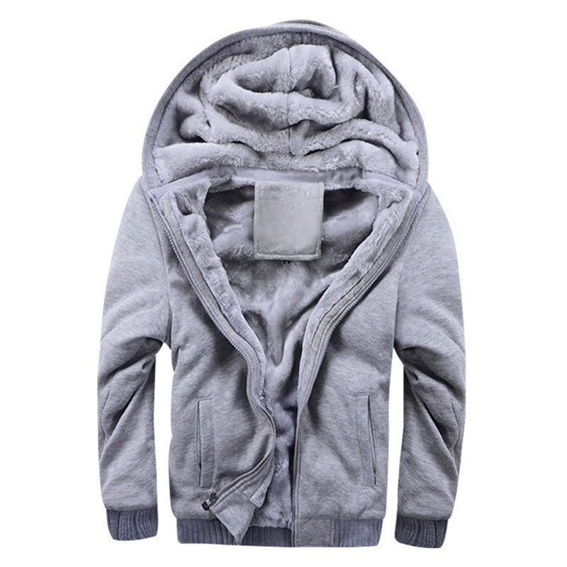 MCZO winter men hoodies add wool jacket hooded coat men