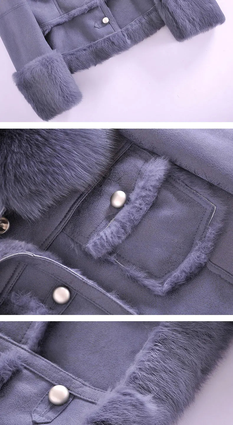 Luxe LSS Rabbit Leather Fur Coat