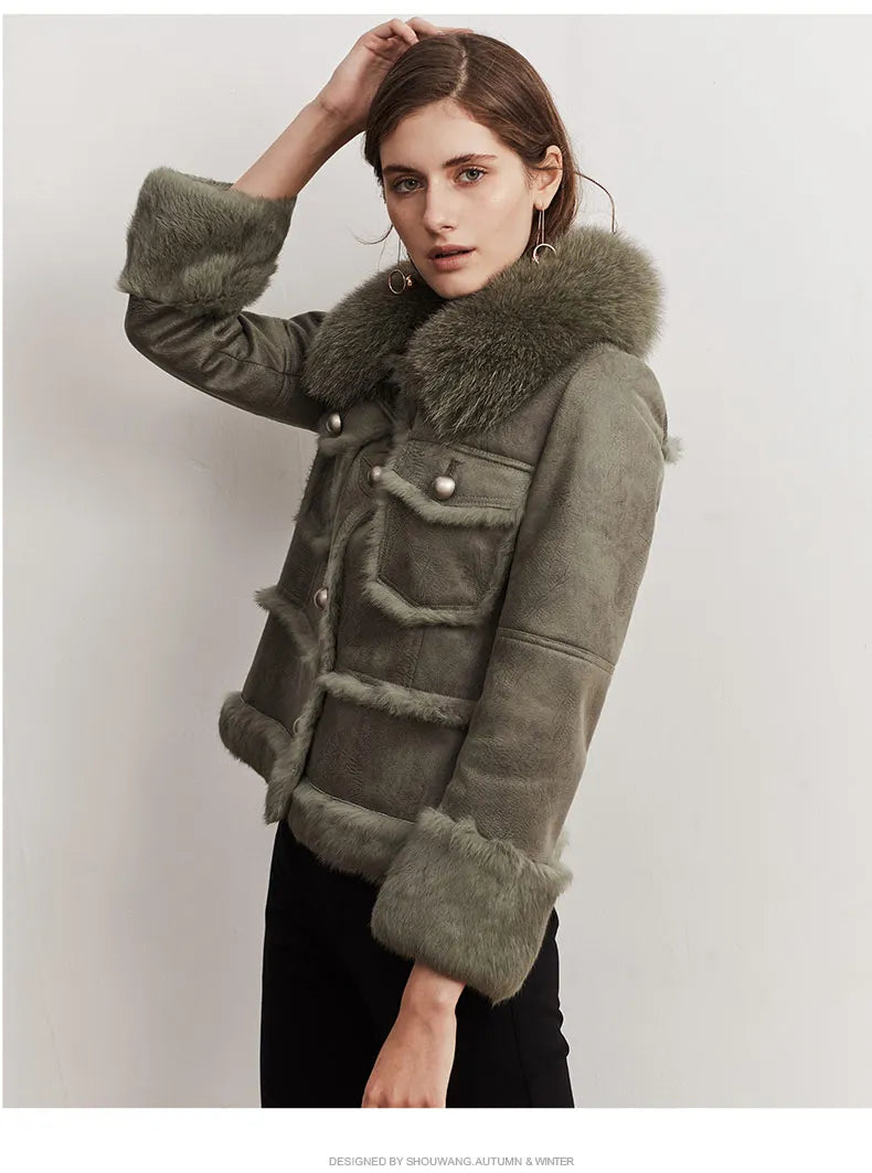 Luxe LSS Rabbit Leather Fur Coat