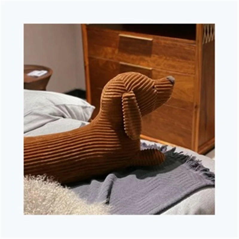 CloudSoft 50~110cm Dachshund Dog Shape Plush Pillow Lifelike Stuffed Throw Cushion for Sofa Chair Home Decoration