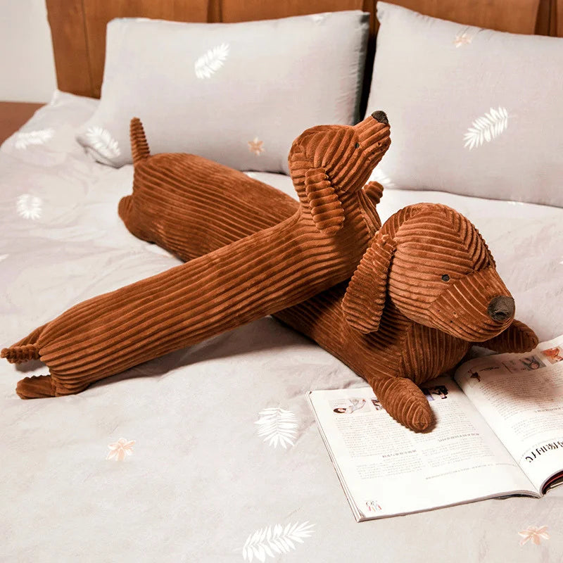 CloudSoft 50~110cm Dachshund Dog Shape Plush Pillow Lifelike Stuffed Throw Cushion for Sofa Chair Home Decoration