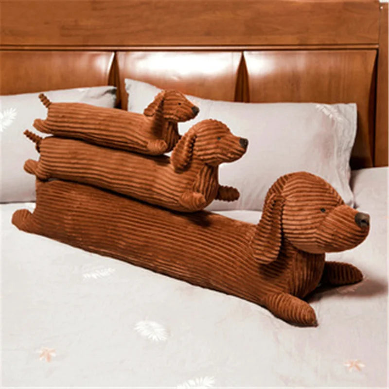 CloudSoft 50~110cm Dachshund Dog Shape Plush Pillow Lifelike Stuffed Throw Cushion for Sofa Chair Home Decoration