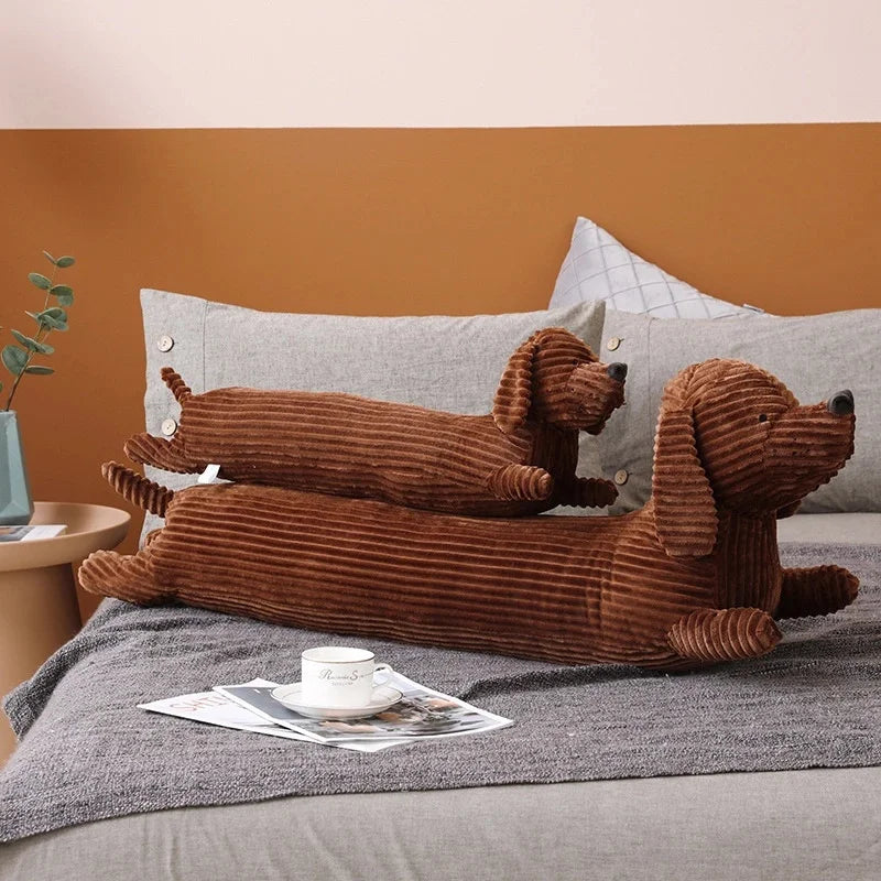 CloudSoft 50~110cm Dachshund Dog Shape Plush Pillow Lifelike Stuffed Throw Cushion for Sofa Chair Home Decoration