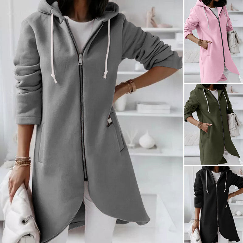 Luxe LSS Hoodie Sweatshirt Zipper Hooded Long Sleeve Sweater With Pocket Outerwear Tops Clothes