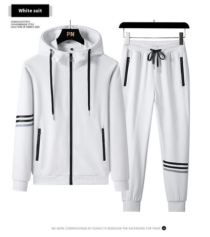 Man Cave Men's Casual Sports Pure Cotton Hooded Sweater Trousers Two-piece Set