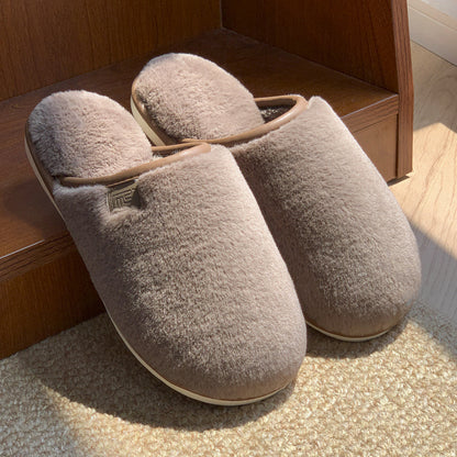 Man Cave X Luxe LSS Winter Plush Slippers Warm Solid House Shoes Non-slip Bedroom Floor Home Slipper For Women Men