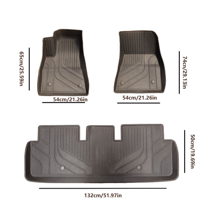 AutoRock Mats For 2023 Tesla Model 3 Highland, TPE All Weather Floor Liners, Full Set of Black Floor Mats & Cargo Liners Custom For Tesla Model 3 Highland Homerock