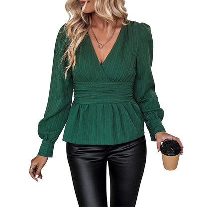 Luxe LSS V-neck Slim Shirt