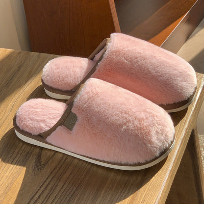 Man Cave X Luxe LSS Winter Plush Slippers Warm Solid House Shoes Non-slip Bedroom Floor Home Slipper For Women Men