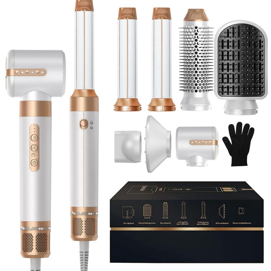 Luxe LSS Blow Dryer Brush 7 In ONE, 110,000 RPM High-Speed Negative Ionic Hair Dryer with Diffuser Concentrator.