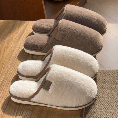 Man Cave X Luxe LSS Winter Plush Slippers Warm Solid House Shoes Non-slip Bedroom Floor Home Slipper For Women Men