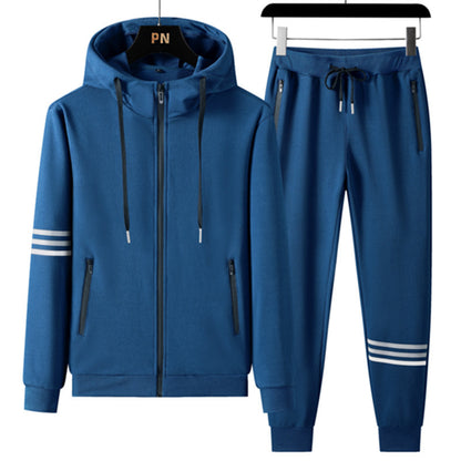 Man Cave Men's Casual Sports Pure Cotton Hooded Sweater Trousers Two-piece Set